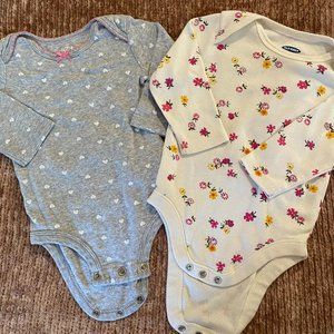 Longsleeve Onesie Bundle of 2 - Child of Mine & Old Navy 3-6M